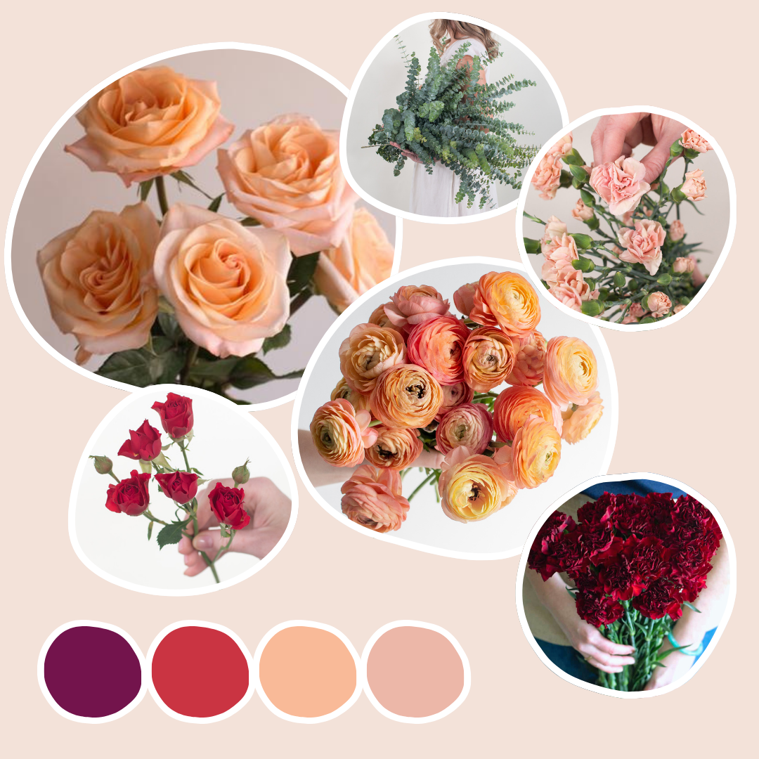 Peach and Burgundy Sample Box